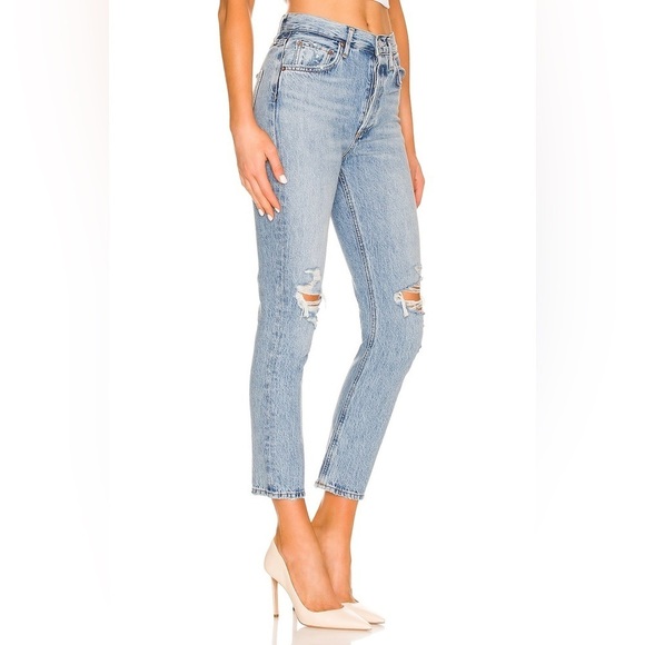 Agolde Riley High Rise Straight Crop in Blitz Women's Size 25 - Picture 4 of 14